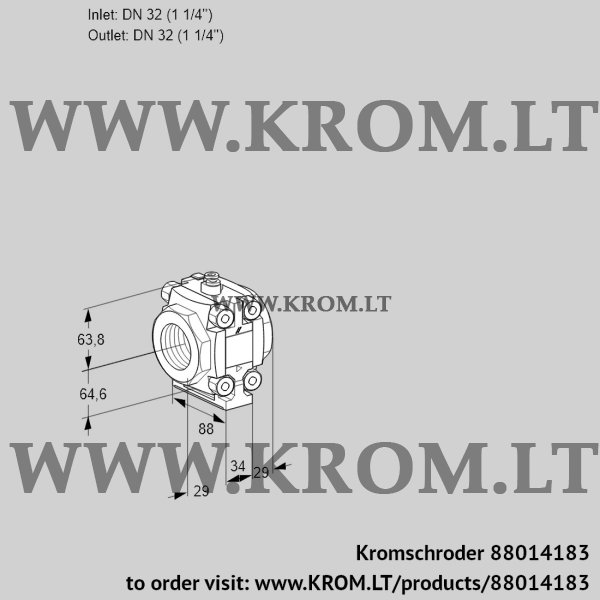 Kromschroder VMV 232N05P, 88014183 fine-adjusting valve, 88014183