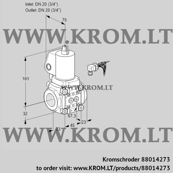 Kromschroder VAS 120R/NKSL, 88014273 gas solenoid valve, 88014273