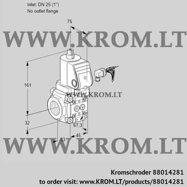 Kromschroder VAS 125/-R/NWSR, 88014281 gas solenoid valve, 88014281