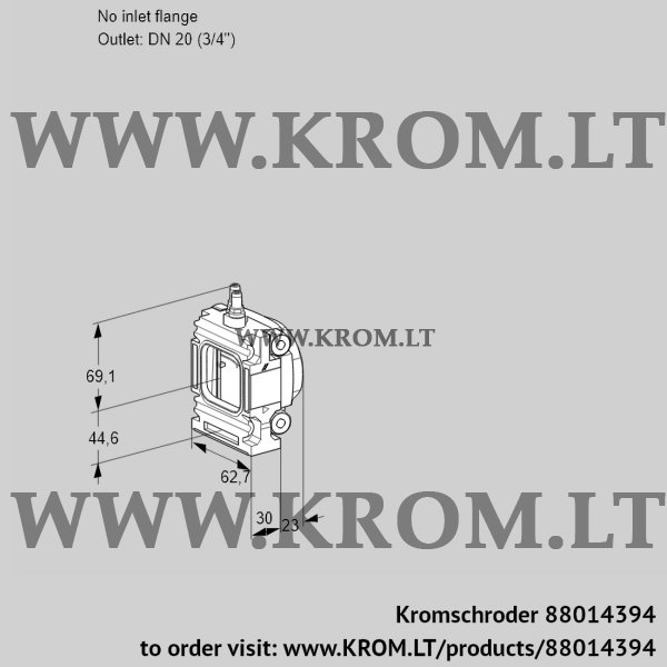 Kromschroder VMV 1-/20R05M, 88014394 fine-adjusting valve, 88014394