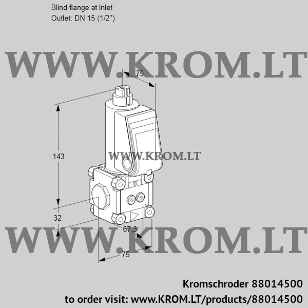 Kromschroder VAS 1-0/15R/NQGR, 88014500 gas solenoid valve, 88014500