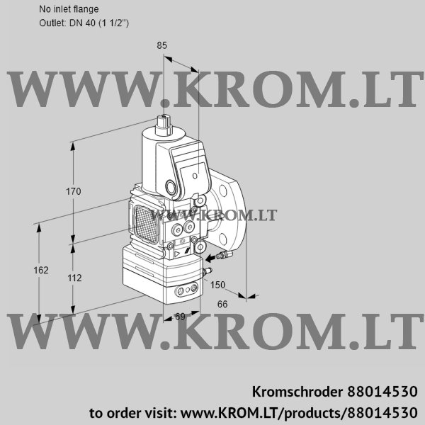 Kromschroder VAG 2-/40F/NWAE, 88014530 air/gas ratio control, 88014530