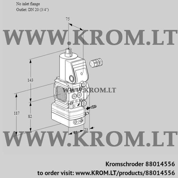 Kromschroder VAG 1-/20R/NWAK, 88014556 air/gas ratio control, 88014556