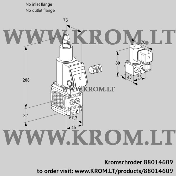 Kromschroder VAS 1-/LW, 88014609 gas solenoid valve, 88014609