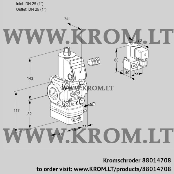 Kromschroder VAG 125R/NWAE, 88014708 air/gas ratio control, 88014708