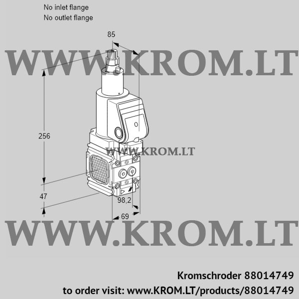 Kromschroder VAS 2T-/LQGR, 88014749 gas solenoid valve, 88014749