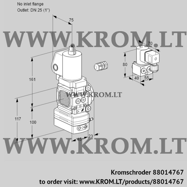 Kromschroder VAV 1-/25R/NQSLAK, 88014767 air/gas ratio control, 88014767