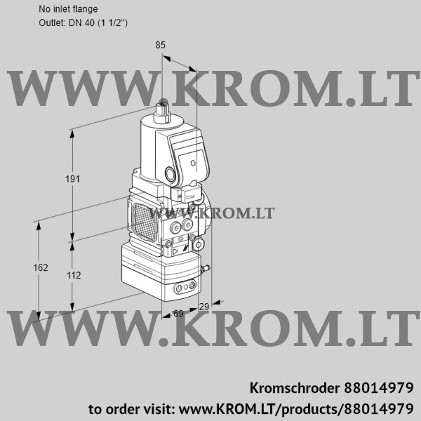 Kromschroder VAG 2T-/40N/NQGRAA, 88014979 air/gas ratio control, 88014979