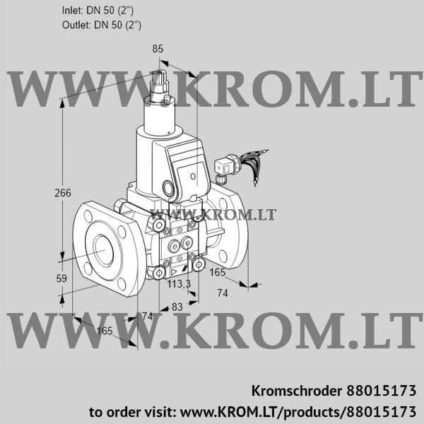 Kromschroder VAS 350F/LQGR, 88015173 gas solenoid valve, 88015173