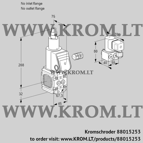 Kromschroder VAS 1-/LQ, 88015253 gas solenoid valve, 88015253