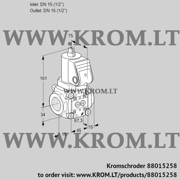 Kromschroder VAN 1T15N/NW, 88015258 gas solenoid valve, 88015258