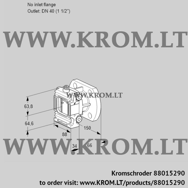 Kromschroder VMV 2-/40F05P, 88015290 fine-adjusting valve, 88015290