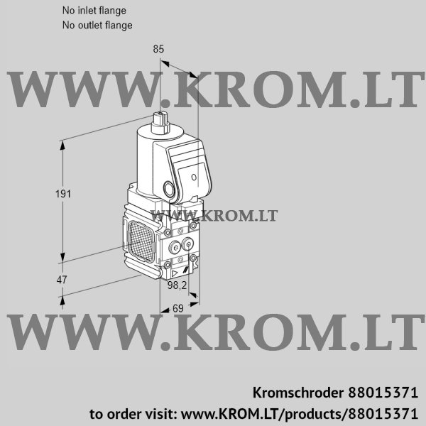 Kromschroder VAS 2T-/NKSR, 88015371 gas solenoid valve, 88015371