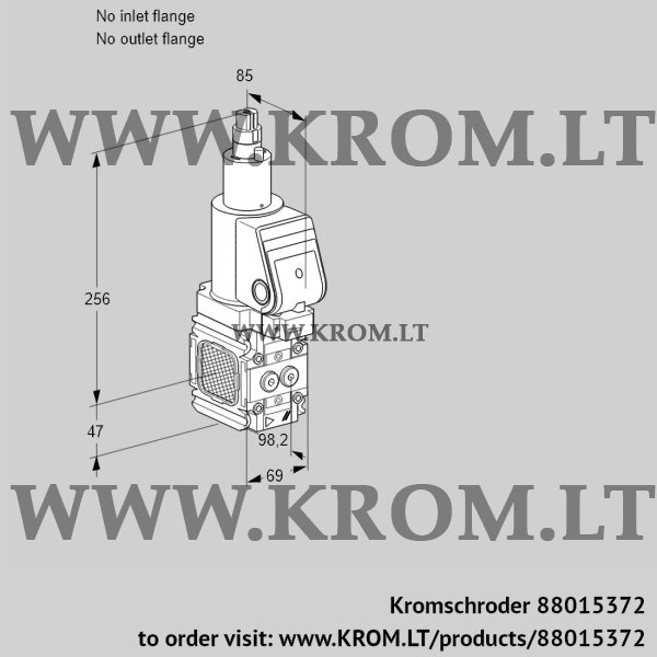 Kromschroder VAS 2T-/LKSR, 88015372 gas solenoid valve, 88015372