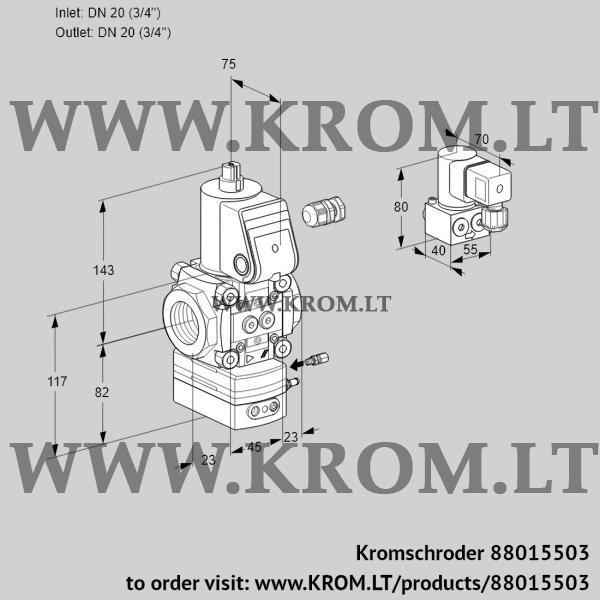 Kromschroder VAG 120R/NWAE, 88015503 air/gas ratio control, 88015503