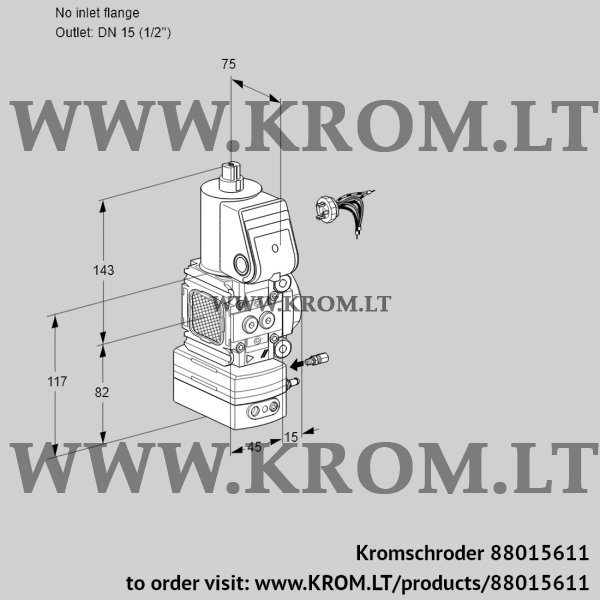 Kromschroder VAG 1-/15R/NWBE, 88015611 air/gas ratio control, 88015611