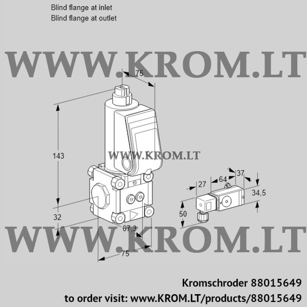 Kromschroder VAS 1-0/NK, 88015649 gas solenoid valve, 88015649