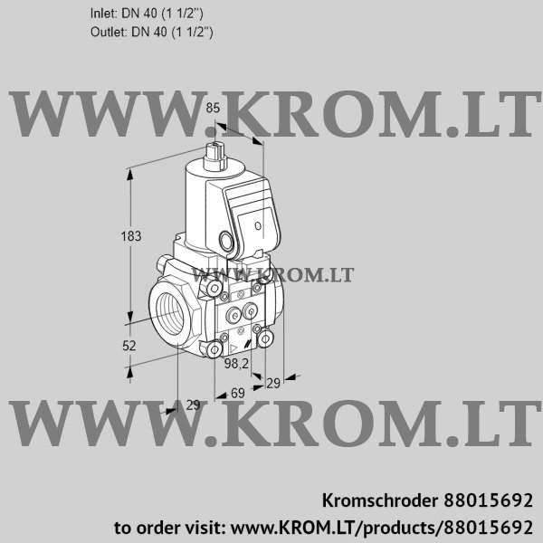 Kromschroder VAN 2T40N/NKSR, 88015692 magnetic relief valve, 88015692