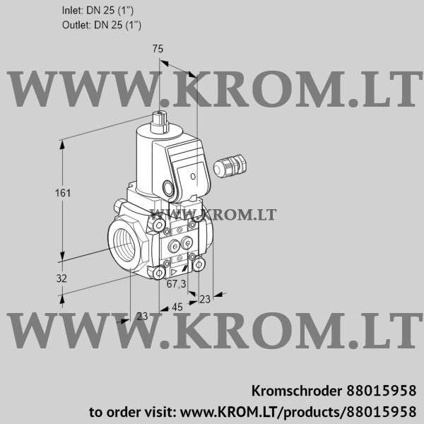 Kromschroder VAS 125R/NQGR, 88015958 gas solenoid valve, 88015958