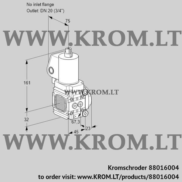 Kromschroder VAS 1T-/20N/NQGL, 88016004 gas solenoid valve, 88016004