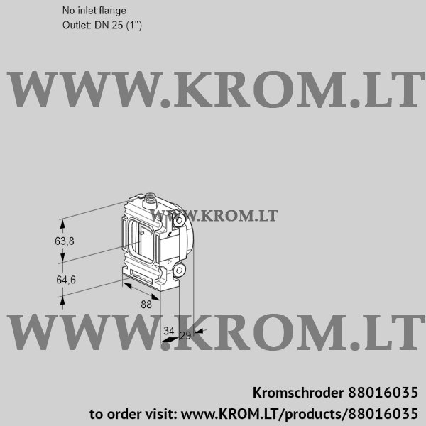 Kromschroder VMV 2-/25R05P, 88016035 fine-adjusting valve, 88016035