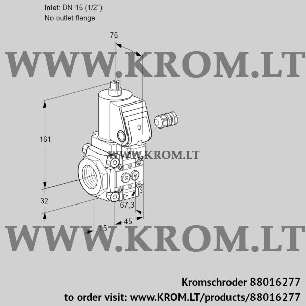 Kromschroder VAS 115/-R/NYGR, 88016277 gas solenoid valve, 88016277