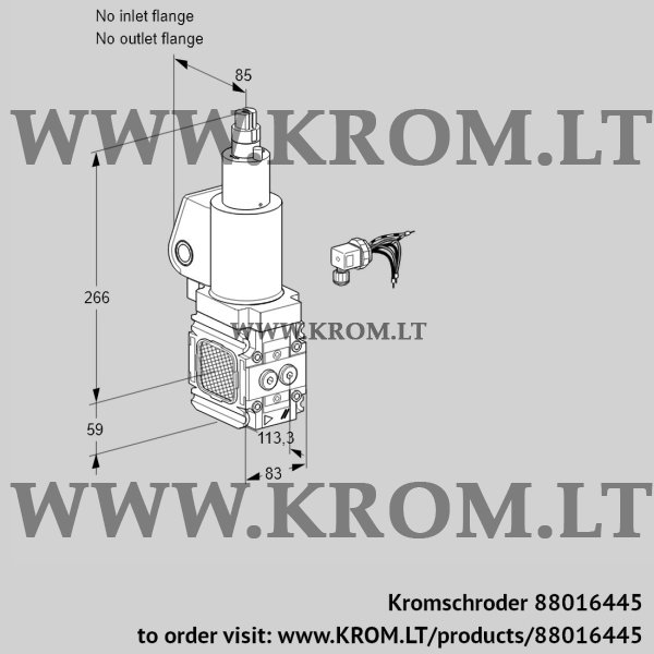 Kromschroder VAS 3-/LWGL, 88016445 gas solenoid valve, 88016445