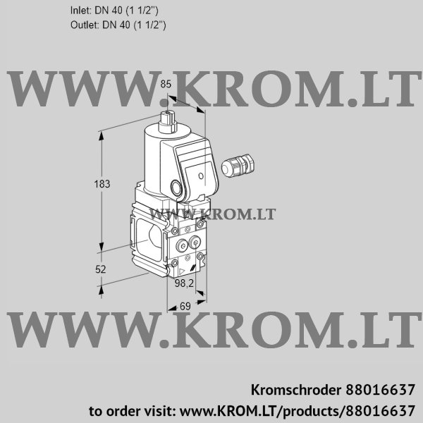 Kromschroder VAN 240F/NWGR, 88016637 magnetic relief valve, 88016637