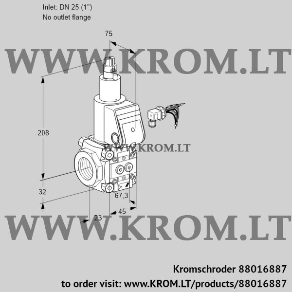 Kromschroder VAS 125/-R/LQ, 88016887 gas solenoid valve, 88016887