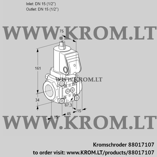 Kromschroder VAN 1T15N/NK, 88017107 gas solenoid valve, 88017107