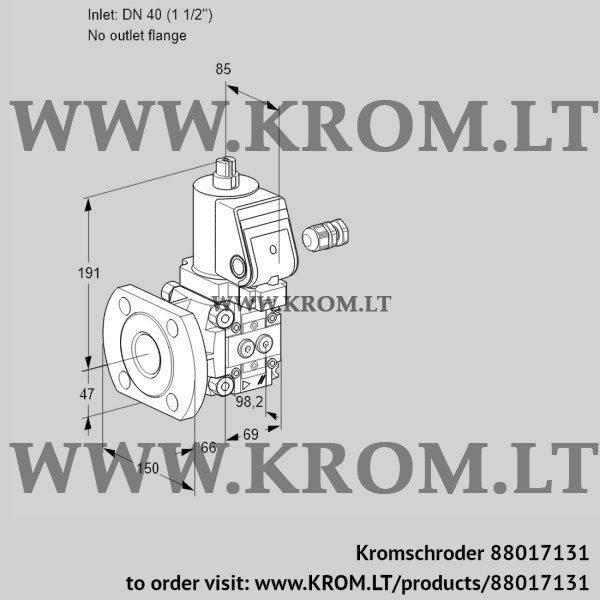 Kromschroder VAS 240/-F/NWGR, 88017131 gas solenoid valve, 88017131