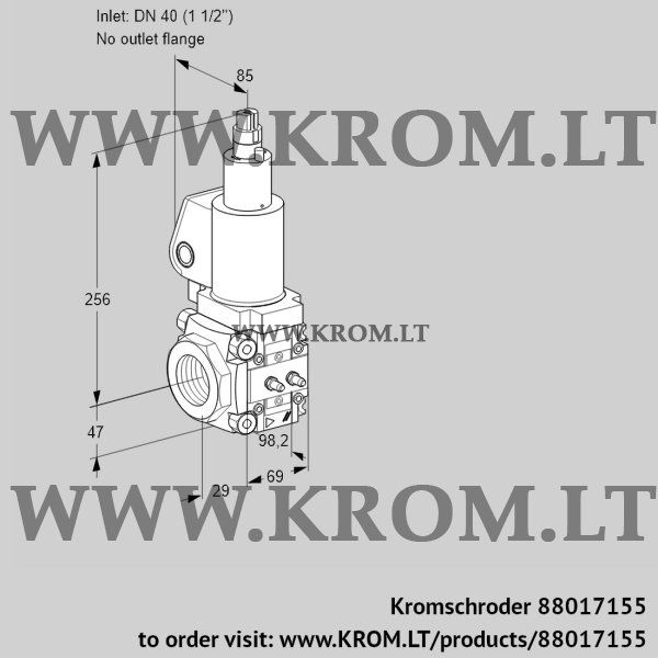 Kromschroder VAS 2T40/-N/LQSL, 88017155 gas solenoid valve, 88017155