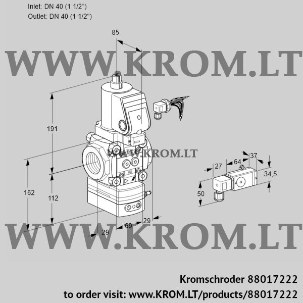 Kromschroder VAD 240R/NWSR-50A, 88017222 pressure regulator, 88017222