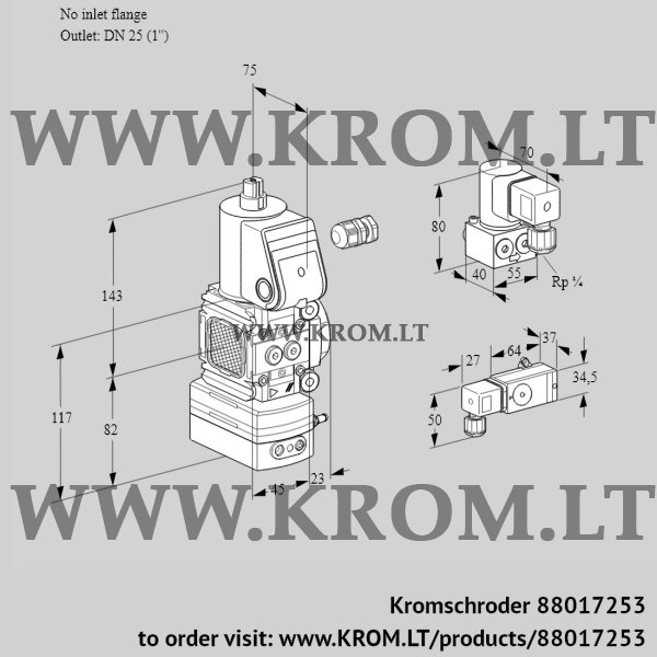 Kromschroder VAD 1-/25R/NW-50A, 88017253 pressure regulator, 88017253