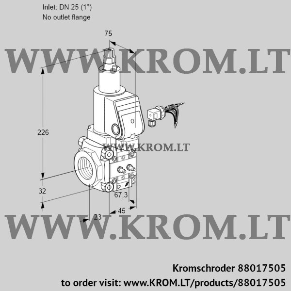 Kromschroder VAS 125/-R/LWSR, 88017505 gas solenoid valve, 88017505