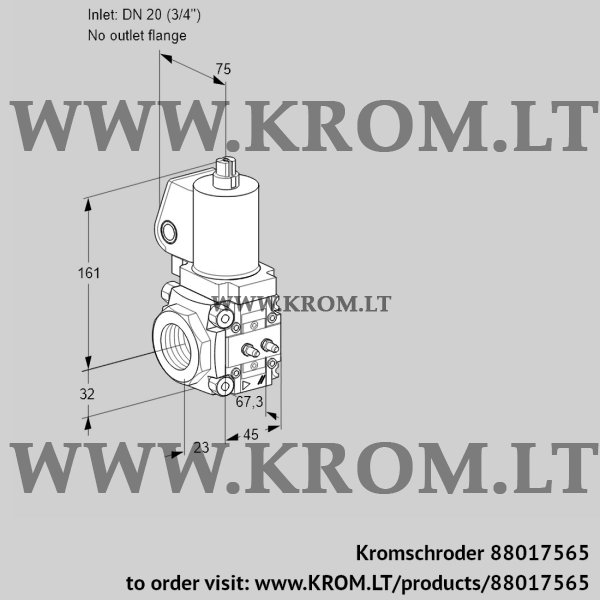 Kromschroder VAS 1T20/-N/NKGL, 88017565 gas solenoid valve, 88017565