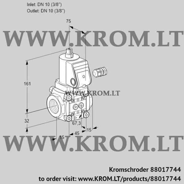 Kromschroder VAS 110R/NKGR, 88017744 gas solenoid valve, 88017744