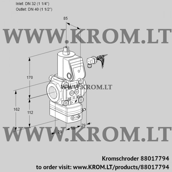 Kromschroder VAD 232/40R/NW-100A, 88017794 pressure regulator, 88017794