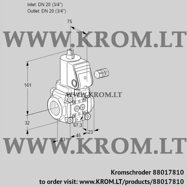 Kromschroder VAS 120R/NPGR, 88017810 gas solenoid valve, 88017810