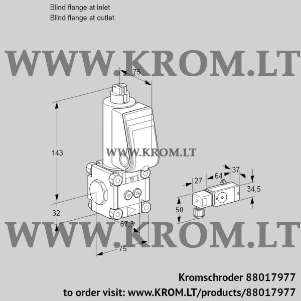 Kromschroder VAS 1-0/NW, 88017977 gas solenoid valve, 88017977