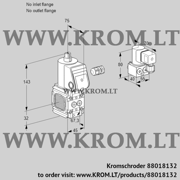 Kromschroder VAS 1-/NW, 88018132 gas solenoid valve, 88018132