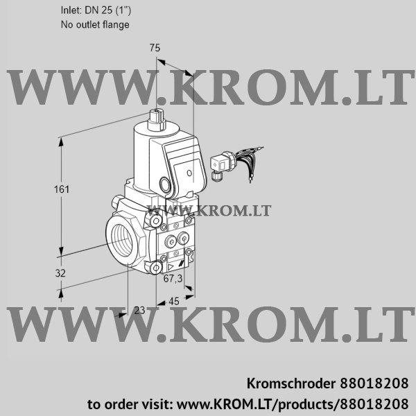 Kromschroder VAS 125/-R/NWGR, 88018208 gas solenoid valve, 88018208