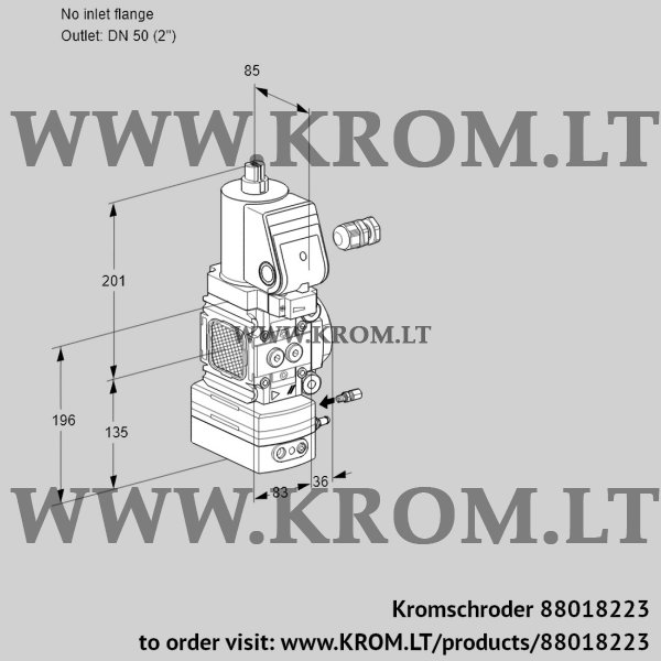 Kromschroder VAG 3-/50R/NWSRAE, 88018223 air/gas ratio control, 88018223