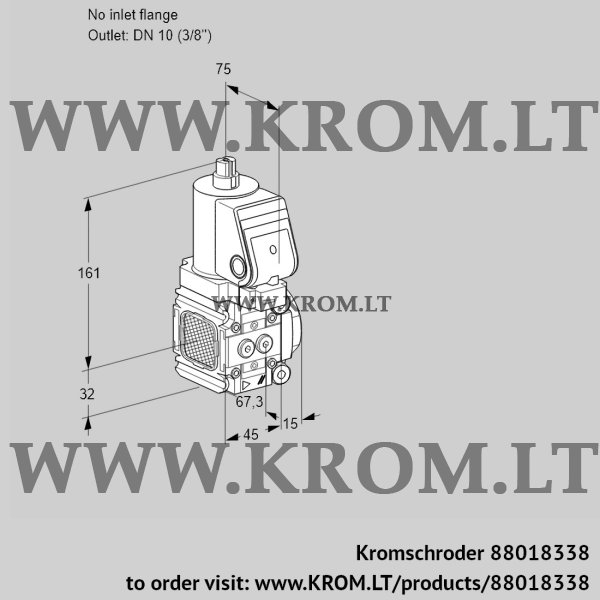 Kromschroder VAS 1T-/10N/NKGR, 88018338 gas solenoid valve, 88018338