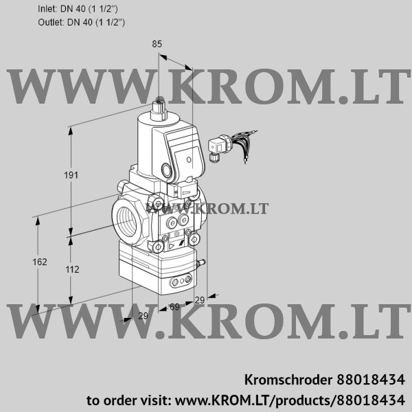 Kromschroder VAD 240R/NWSR-100A, 88018434 pressure regulator, 88018434