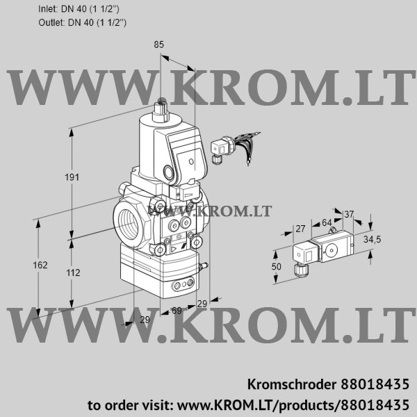 Kromschroder VAD 240R/NWSR-50A, 88018435 pressure regulator, 88018435