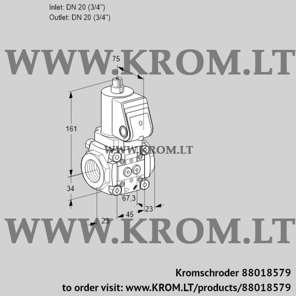 Kromschroder VAN 1T20N/NK, 88018579 gas solenoid valve, 88018579