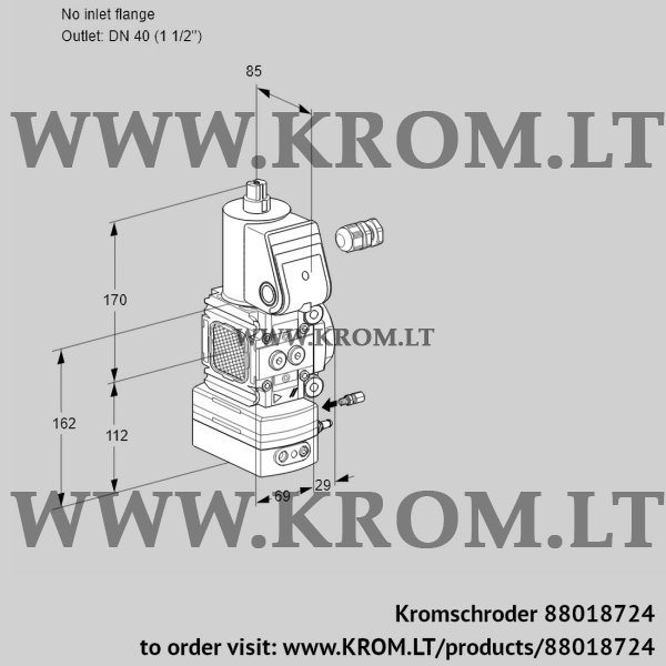 Kromschroder VAG 2-/40R/NPAE, 88018724 air/gas ratio control, 88018724