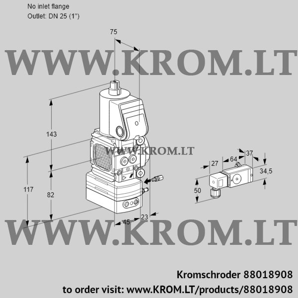 Kromschroder VAG 1-/25R/NWAE, 88018908 air/gas ratio control, 88018908