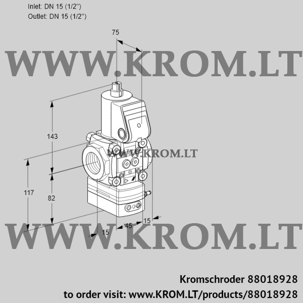 Kromschroder VAG 1T15N/NWBA, 88018928 air/gas ratio control, 88018928